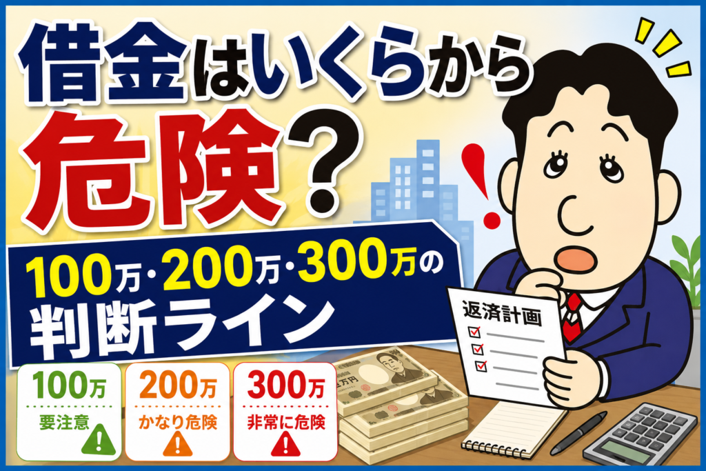 借金はいくらからやばい？100万円・200万円・300万円の危険ラインと解決方法について司法書士が解説する横濱つきあかり法務事務所のブログ記事アイキャッチ画像