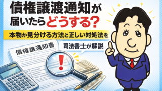 債権譲渡通知が届いたらどうする？本物か見分ける方法と正しい対処法を司法書士が解説