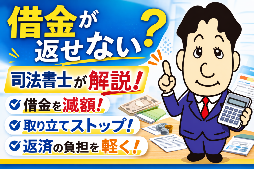 借金が返せない場合の対処法について司法書士が解説する横濱つきあかり法務事務所のブログ記事アイキャッチ画像