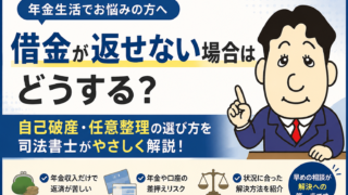 年金生活で借金が返せない場合はどうする？自己破産・任意整理の選び方を司法書士が解説