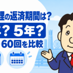 任意整理の返済期間と3年・5年の返済額について司法書士が解説する横濱つきあかり法務事務所のブログ記事アイキャッチ画像