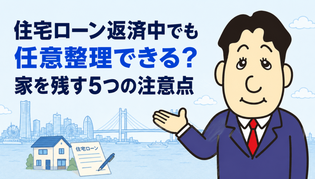 住宅ローン返済中でも任意整理できるか、家を残す条件と注意点を司法書士が解説するアイキャッチ画像