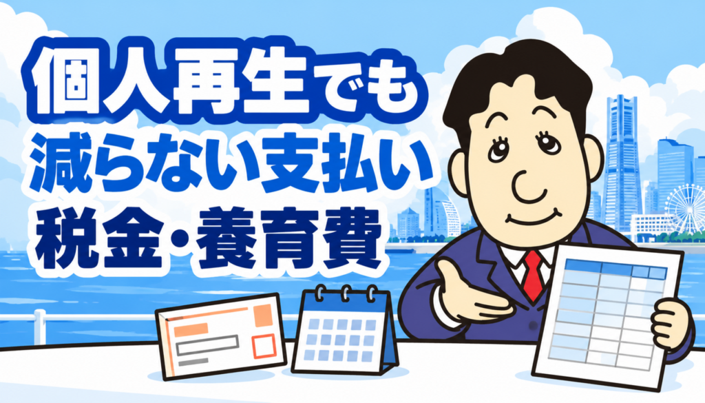 個人再生でも減額されない税金や養育費について司法書士が解説する横濱つきあかり法務事務所のブログ記事アイキャッチ画像