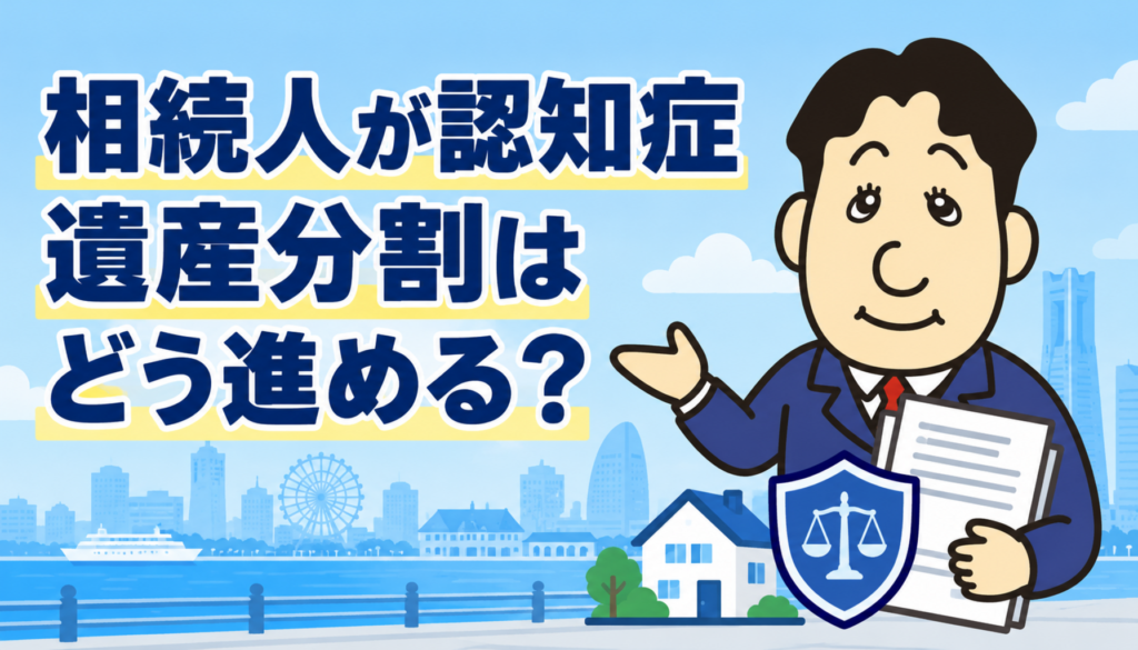 認知症の相続人がいる場合の遺産分割と成年後見について司法書士が解説する横濱つきあかり法務事務所のブログ記事アイキャッチ画像