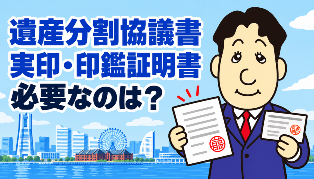 遺産分割協議書に必要な実印と印鑑証明書について司法書士が解説する横濱つきあかり法務事務所の記事画像