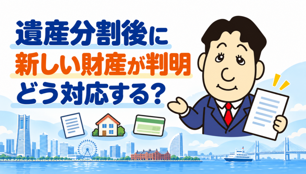 遺産分割協議後に新しい財産が見つかった場合の追加協議と相続登記を司法書士が解説する記事画像